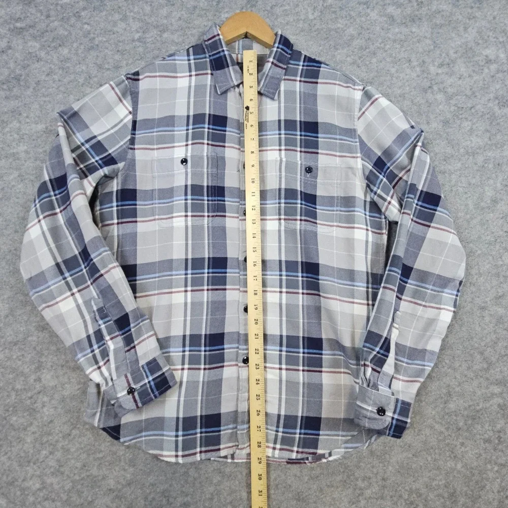 J Crew Men's Gray & Blue Plaid Long Sleeve Button Up Shirt Size M Cotton‎ Casual